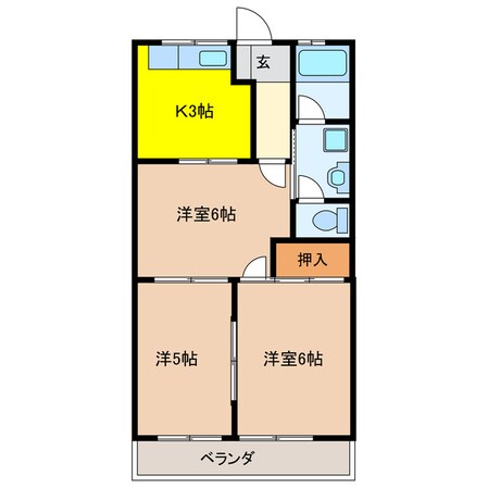 サンハイム桐山の物件間取画像